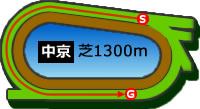 中京1300m芝コース画像