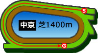 中京1400m芝コース画像