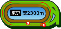 東京2300m芝コース画像