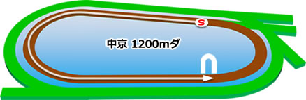 中京1200mダートコース画像