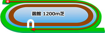 函館1200m芝コース画像