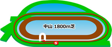 中山1800m芝コース画像