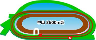 中山3600m芝コース画像