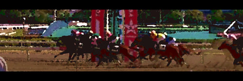 競馬のゴール前シーンのヘッダー背景素材（１）画像4