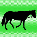 横から見た馬のシルエットアイコン １ 競馬フリー素材 競馬ブログ素材のうまぽっと