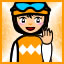 手を挙げる女性騎手のアイコン画像