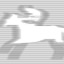 横から見た騎手と一体化するサラブレッドのアイコン画像