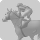 サラブレッドにまたがる騎手のアイコン画像