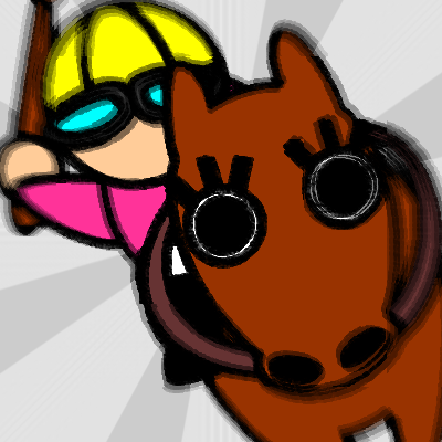 全力で馬を追う騎手のアイコン画像