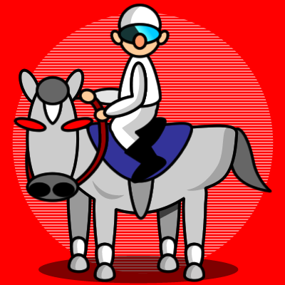 馬にまたがる騎手のアイコン画像