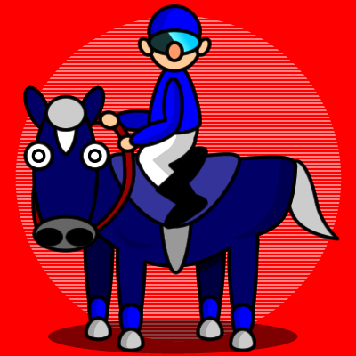 馬にまたがる騎手のアイコン画像