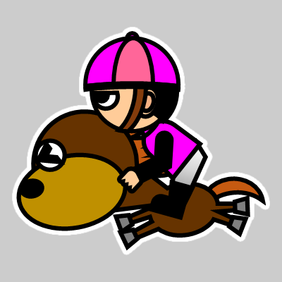 騎乗するかわいい騎手のアイコ画像