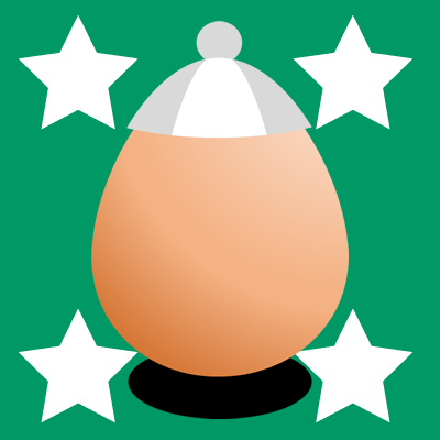 騎手帽子をかぶった卵のアイコン画像