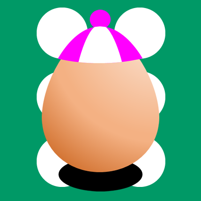 騎手帽子をかぶった卵のアイコン画像