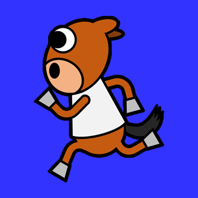 二足で走る馬のアイコン（１）画像