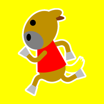 二足で走る馬のアイコン（１１）画像