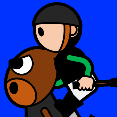 騎手をおんぶして走るサラブレッドのアイコン（１８）画像