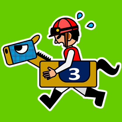 ハリボテ馬に乗る騎手のアイコン（３）画像