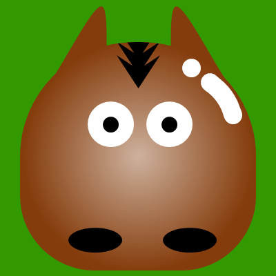 ふっくら顔の馬の顔アイコン（２）画像