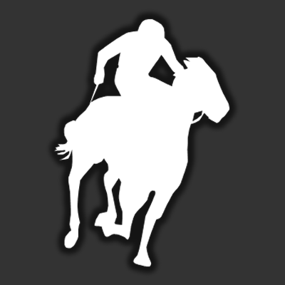 馬に騎乗している騎手のシルエットアイコン（１６）画像