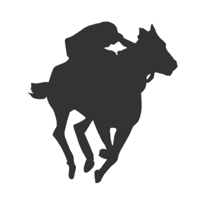 馬に騎乗している騎手のシルエットアイコン（２５）画像