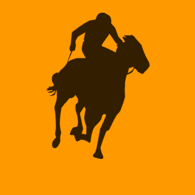 馬に騎乗している騎手のシルエットアイコン（２７）画像