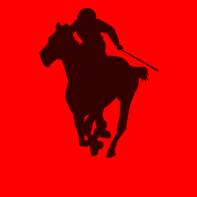 馬に騎乗している騎手のシルエットアイコン（３０）画像
