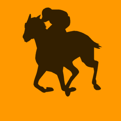 馬に騎乗している騎手のシルエットアイコン（３３）画像
