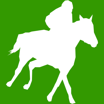 馬に騎乗している騎手のシルエットアイコン（３９）画像