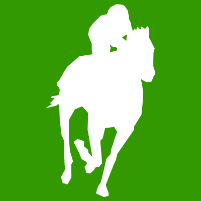 馬に騎乗している騎手のシルエットアイコン（４０）画像