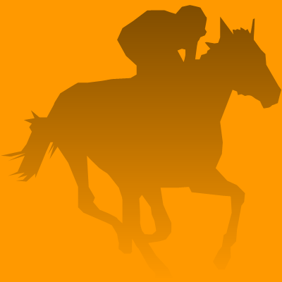 馬に騎乗している騎手のシルエットアイコン（４４）画像