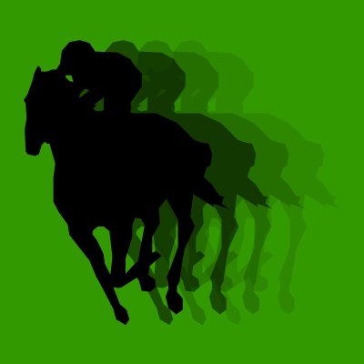 馬に騎乗している騎手のシルエットアイコン（５４）画像