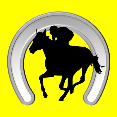 馬に騎乗している騎手のシルエットアイコン（６０）画像