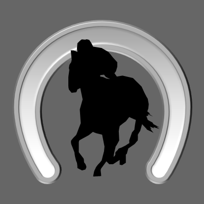 馬に騎乗している騎手のシルエットアイコン（６１）画像