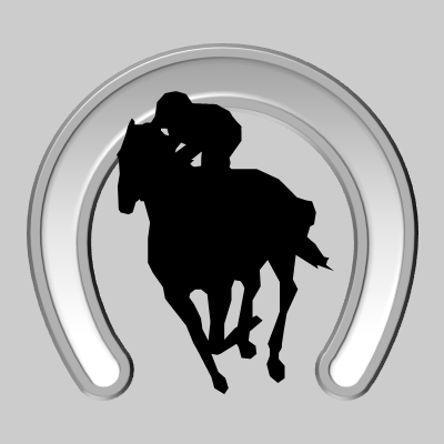 馬に騎乗している騎手のシルエットアイコン（６２）画像