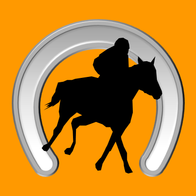 馬に騎乗している騎手のシルエットアイコン（６３）画像