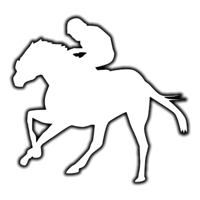 馬に騎乗している騎手のシルエットアイコン（６９）画像