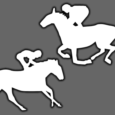 馬に騎乗している騎手のシルエットアイコン（７２）画像