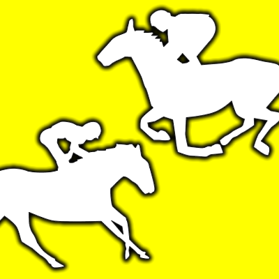 馬に騎乗している騎手のシルエットアイコン（７２）画像