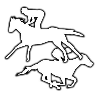 馬に騎乗している騎手のシルエットアイコン（７３）画像