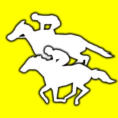 馬に騎乗している騎手のシルエットアイコン（７４）画像