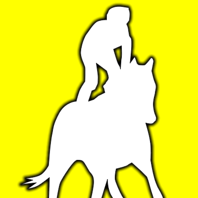 馬に騎乗している騎手のシルエットアイコン（７９）画像
