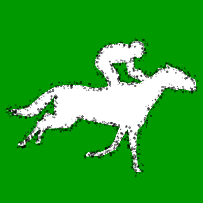 馬に騎乗している騎手のシルエットアイコン（８３）画像