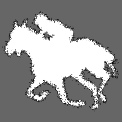 馬に騎乗している騎手のシルエットアイコン（８４）画像