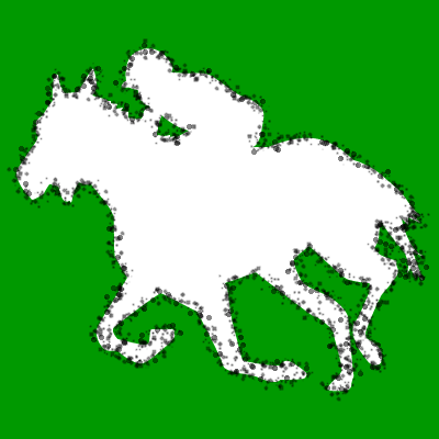 馬に騎乗している騎手のシルエットアイコン（８４）画像