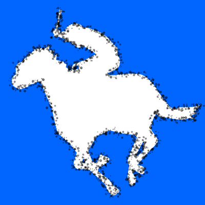 馬に騎乗している騎手のシルエットアイコン（８６）画像