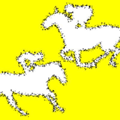 馬に騎乗している騎手のシルエットアイコン（８８）画像