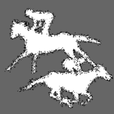 馬に騎乗している騎手のシルエットアイコン（８９）画像