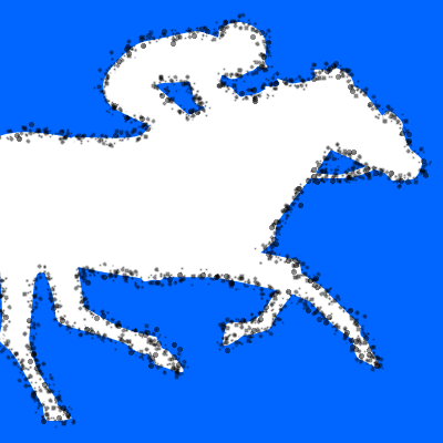 馬に騎乗している騎手のシルエットアイコン（９２）画像