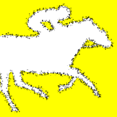 馬に騎乗している騎手のシルエットアイコン（９２）画像